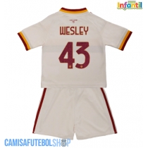 Camisa de time de futebol AS Roma Wesley Franca #43 Replicas 2º Equipamento Infantil 2026-27 Manga Curta (+ Calças curtas)
